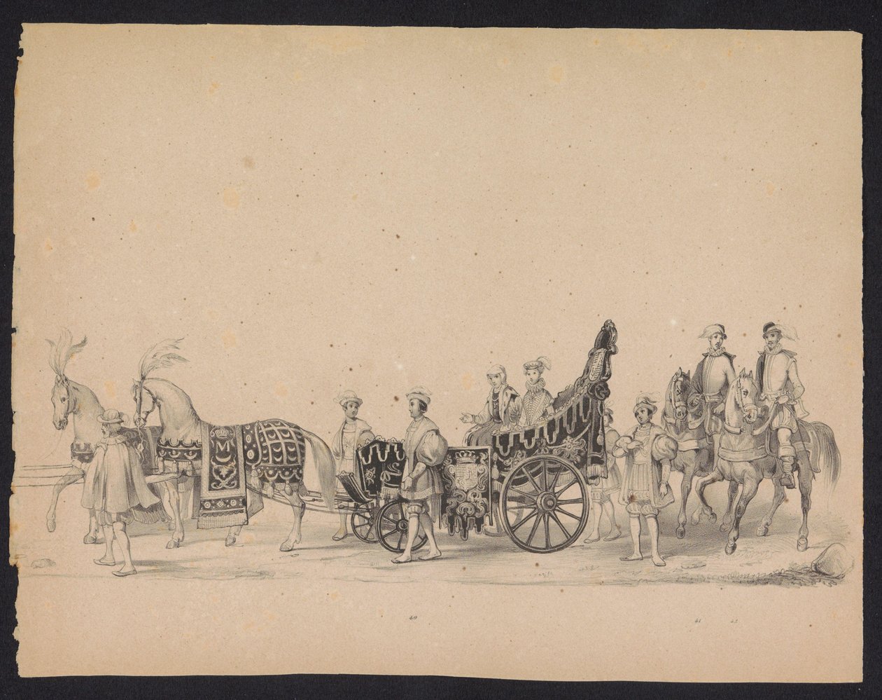 Masquerade of the Utrecht Students, 1846 (Plate 8) Skildring av den kostymede prosesjonen, som viser prosesjonen til Filip II, Prins av Spania, i Utrecht, 3. oktober 1549, holdt 17. juni 1846, av H.H. Studenter ved Utrechtsche av Carel Christiaan Antony Last