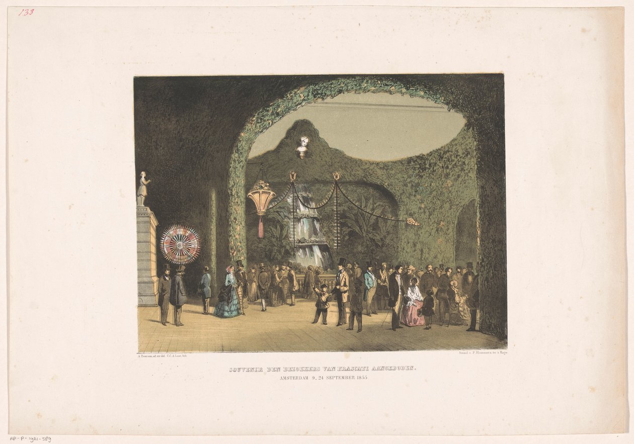 Zaal in Frascati te Amsterdam 1855 Souvenir den bezoekers van Frascati aangeboden. Amsterdam 9-24 september 1855 (title on object)   1368424   no       norwegian Successfully Translated  Original: Fantasy of an Architectural Ruin Translat: Fantasy of an Ar av Carel Christiaan Antony Last