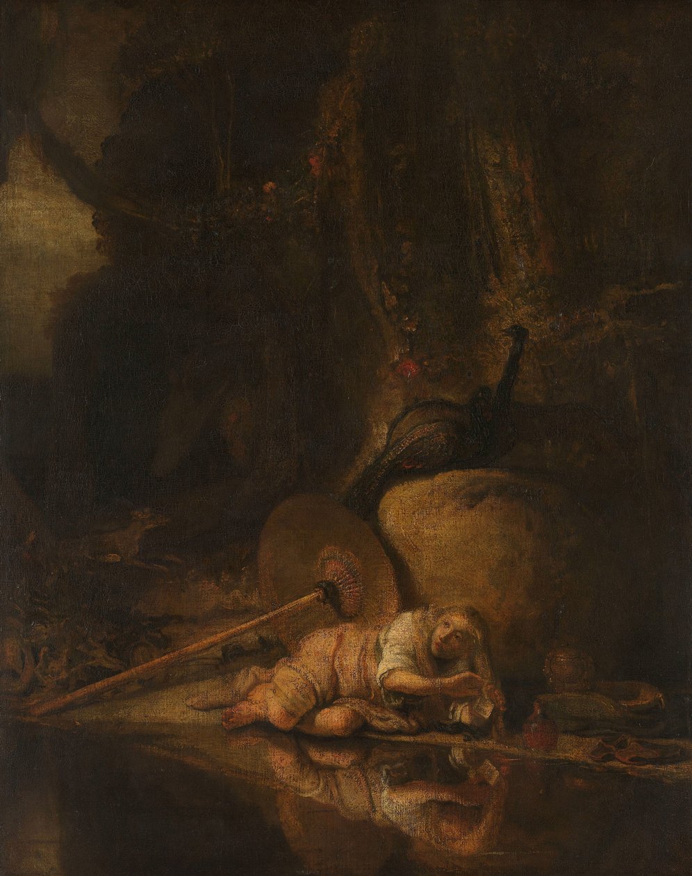 Hera gjemmer seg under slaget om gudene og gigantene av Carel Fabritius (copy after)