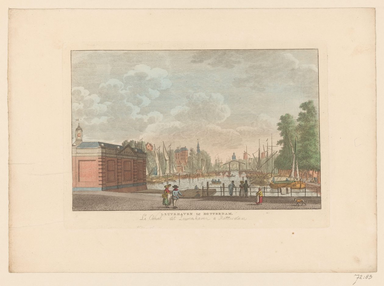 Utsikt over Leuvehaven i Rotterdam Leuvehaven i Rotterdam / La canal dit Leuvehaven a Rotterdam (tittel på objekt) av Carel Frederik Bendorp (I)