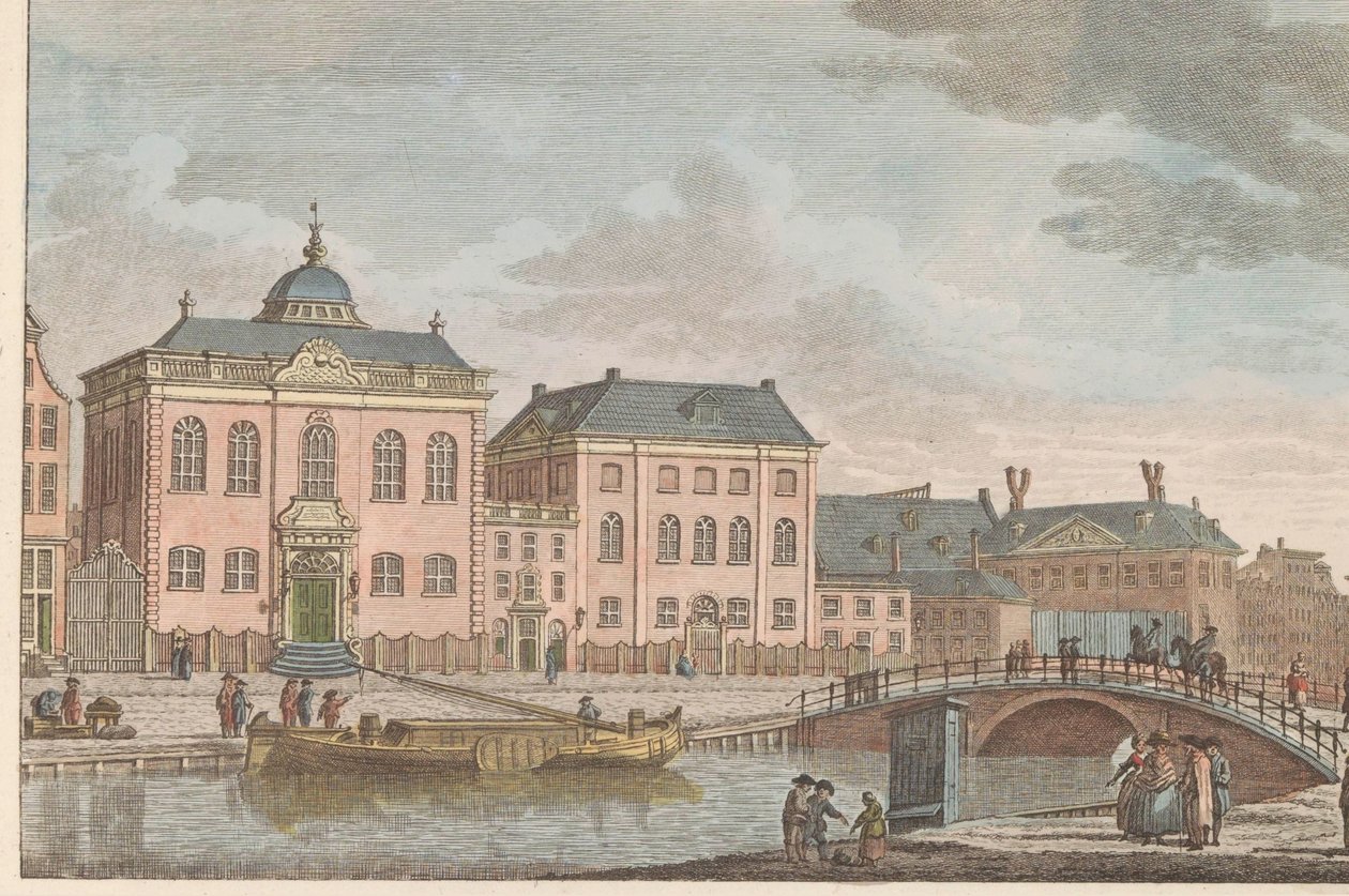 Høytysk synagoge i Amsterdam, ca. 1790 Høytysk jødisk kirke i Amsterdam / Sijnagogue Allemandé à Amsterdam (tittel på objekt) av Carel Frederik Bendorp (I)