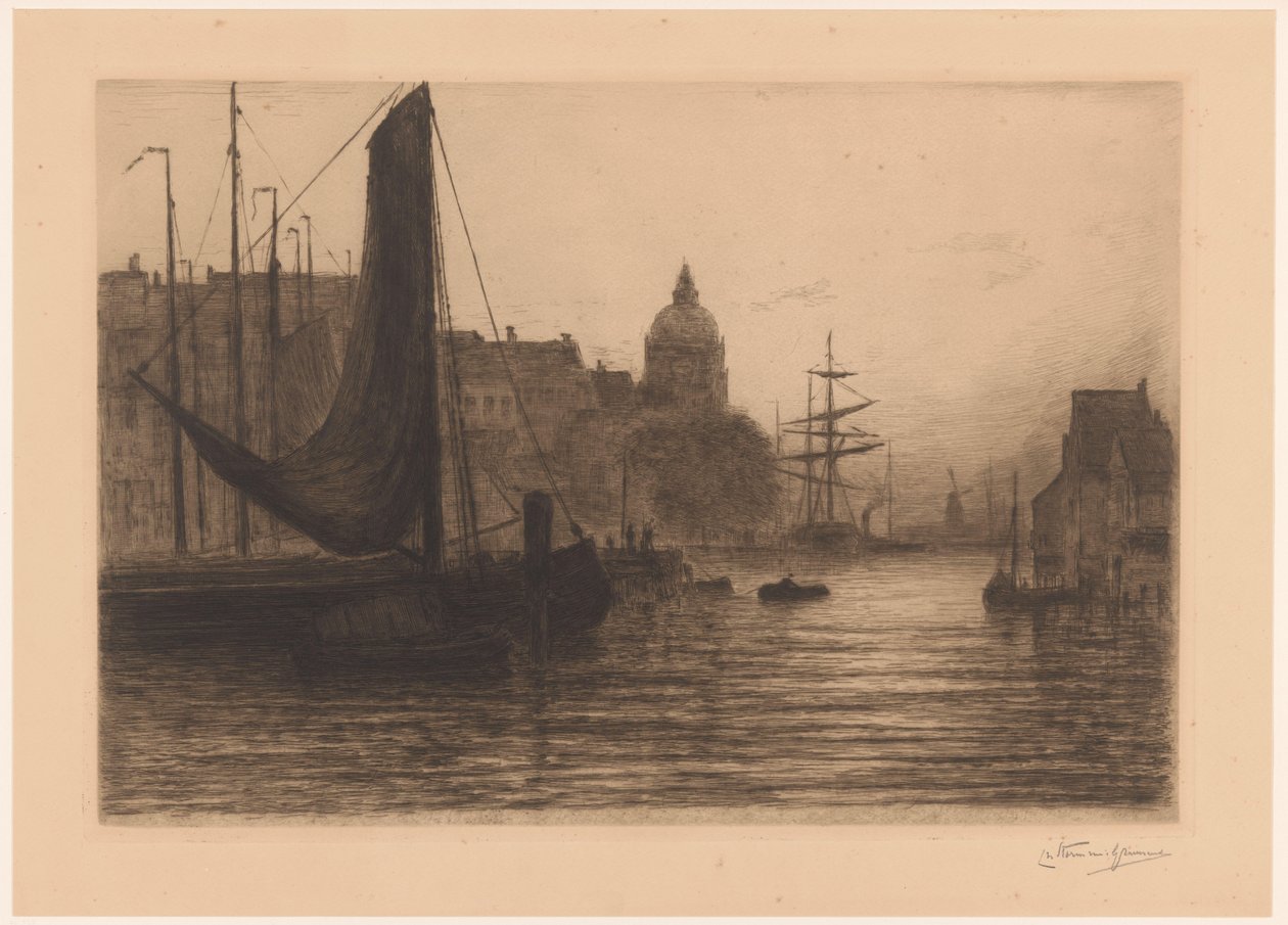 Havn i Dordrecht om natten Port a Dordrecht, soir (original tittel) av Carel Nicolaas Storm van 