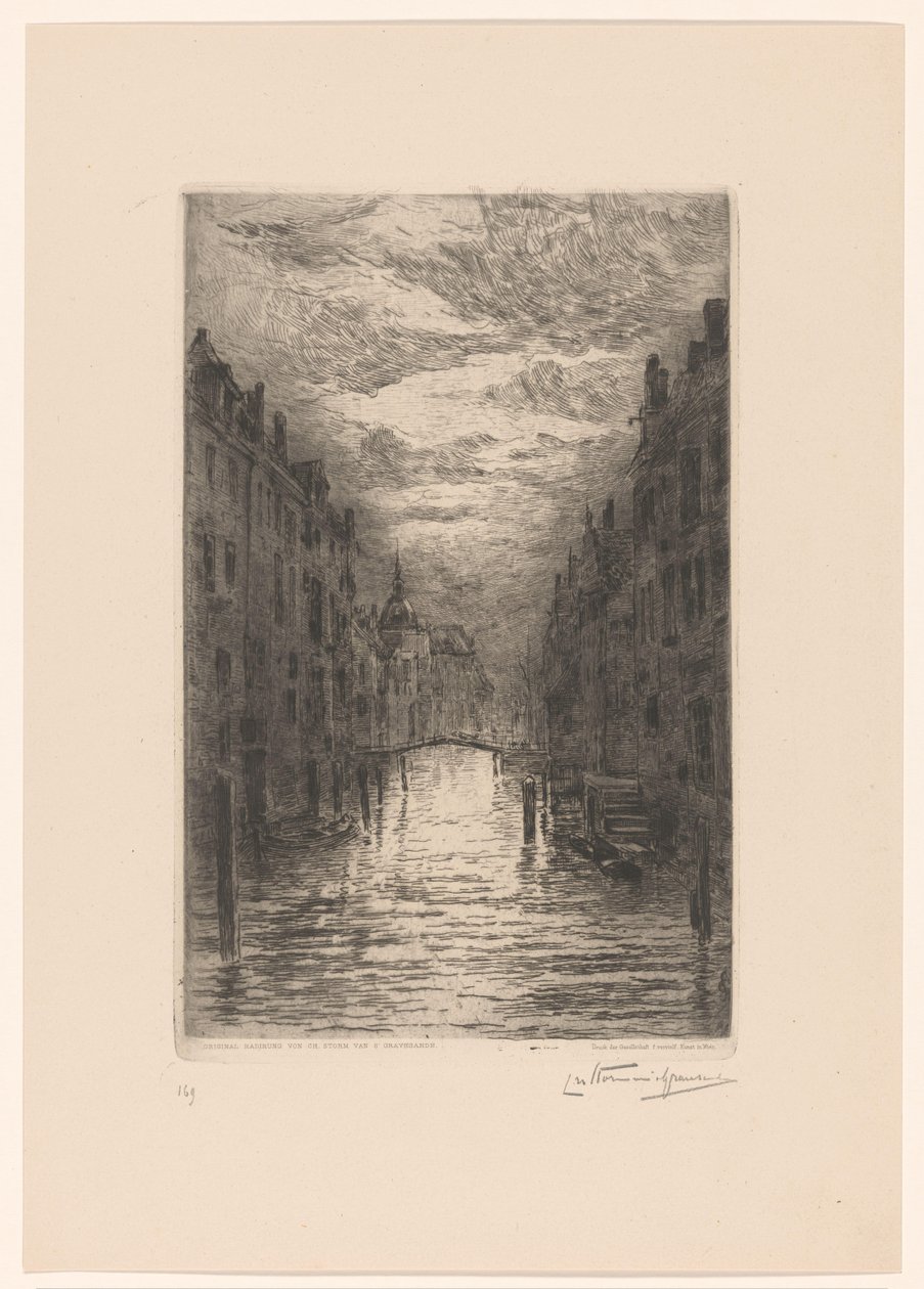 Kanal i Dordrecht om natten Dordrecht. Canal, effet de soir (original tittel) av Carel Nicolaas Storm van 