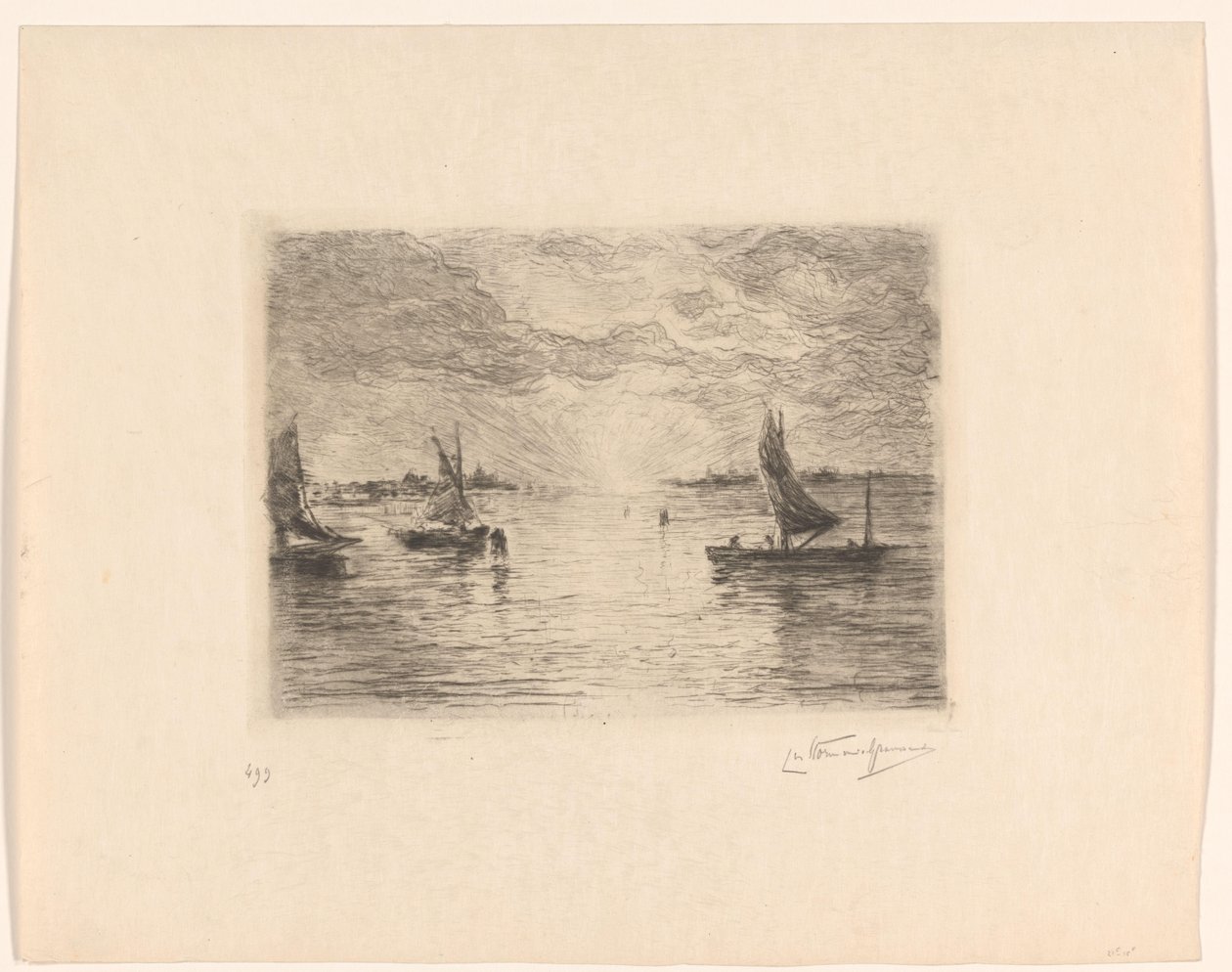 Lagune ved solnedgang av Carel Nicolaas Storm van 