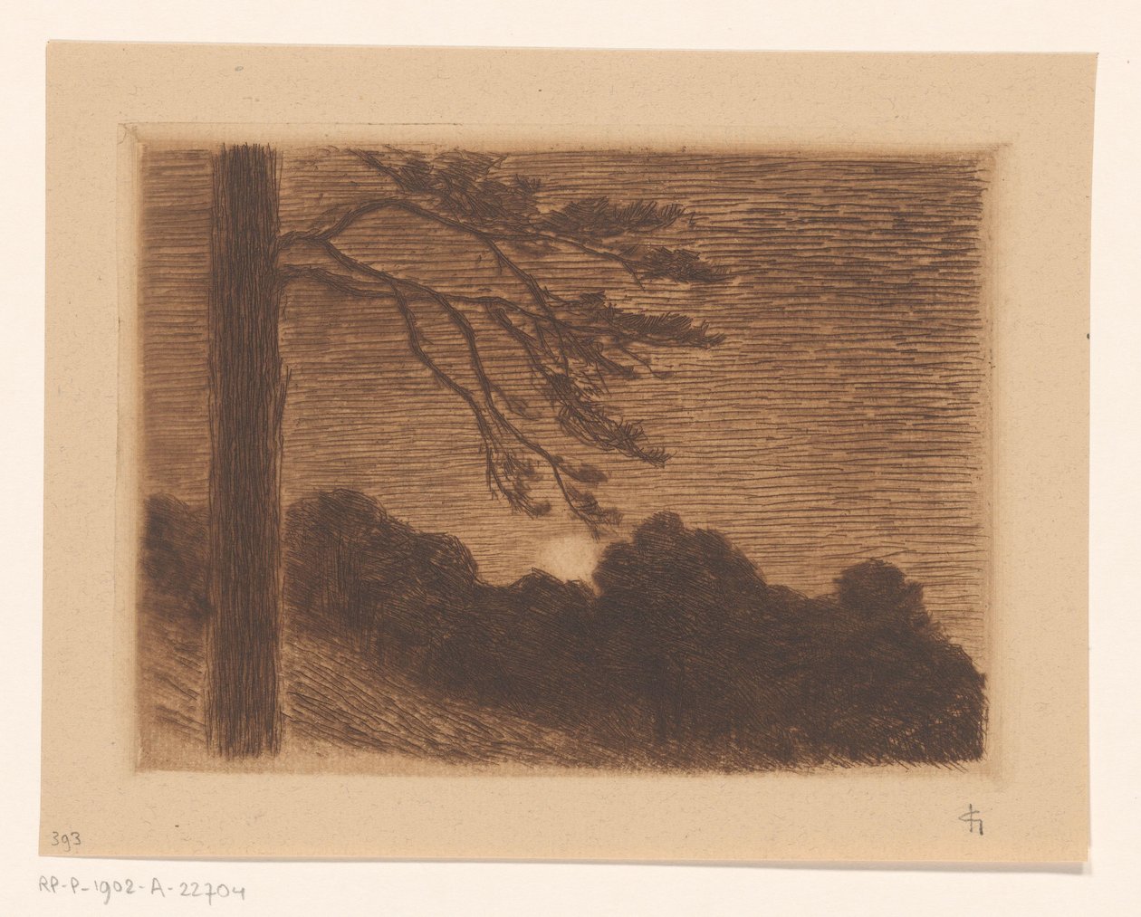 Landskap med stigende måne av Carel Nicolaas Storm van 