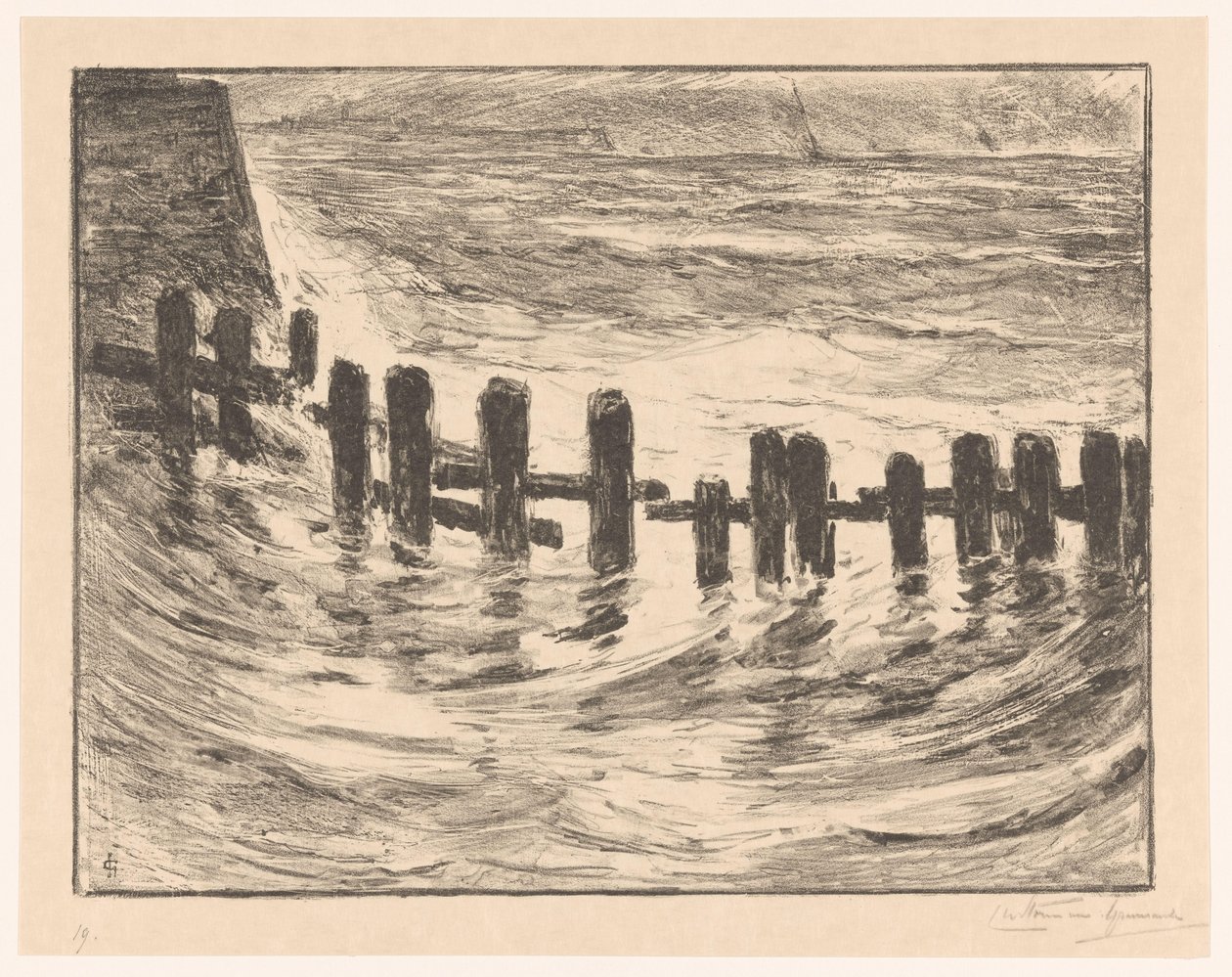 Pelearbeid i Schelde ved Vlissingen av Carel Nicolaas Storm van 