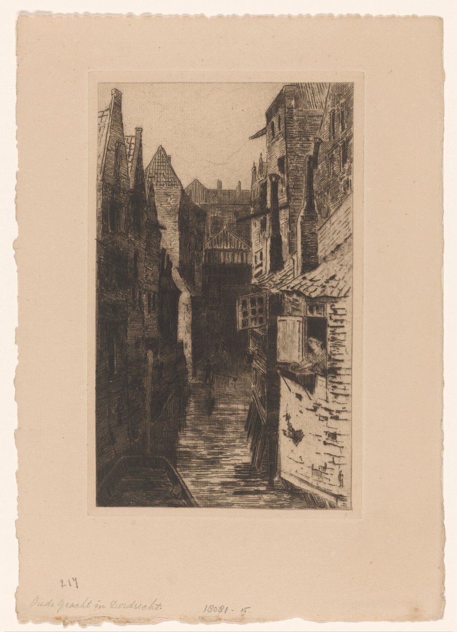 Kanal i Dordrecht Old Canal i Dordrecht (tittel på objekt) av Carel Nicolaas Storm van 