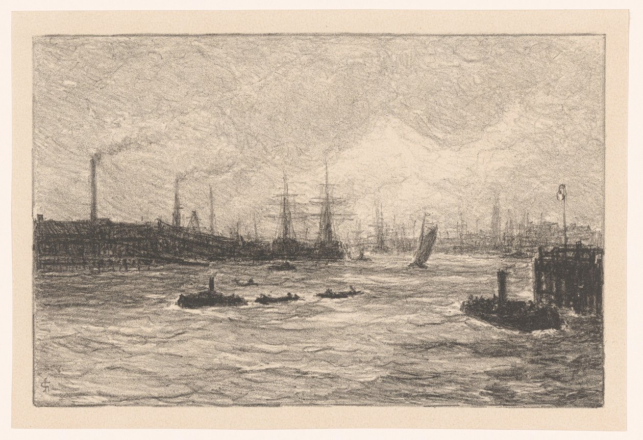Hamburg havn av Carel Nicolaas Storm van 