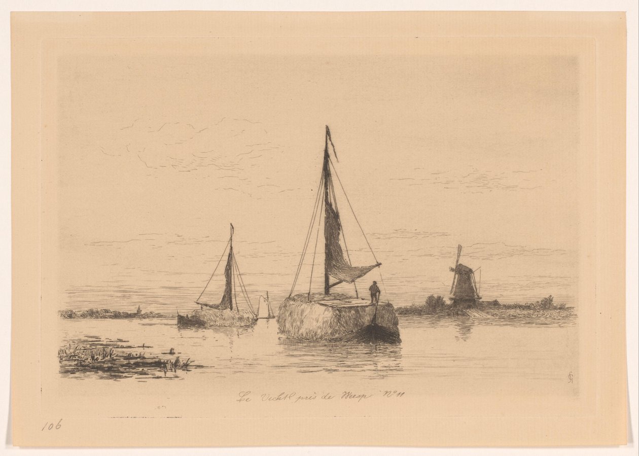 Le Vecht près de Weesp (original tittel på objekt) La Hollande (original serietittel) av Carel Nicolaas Storm van 