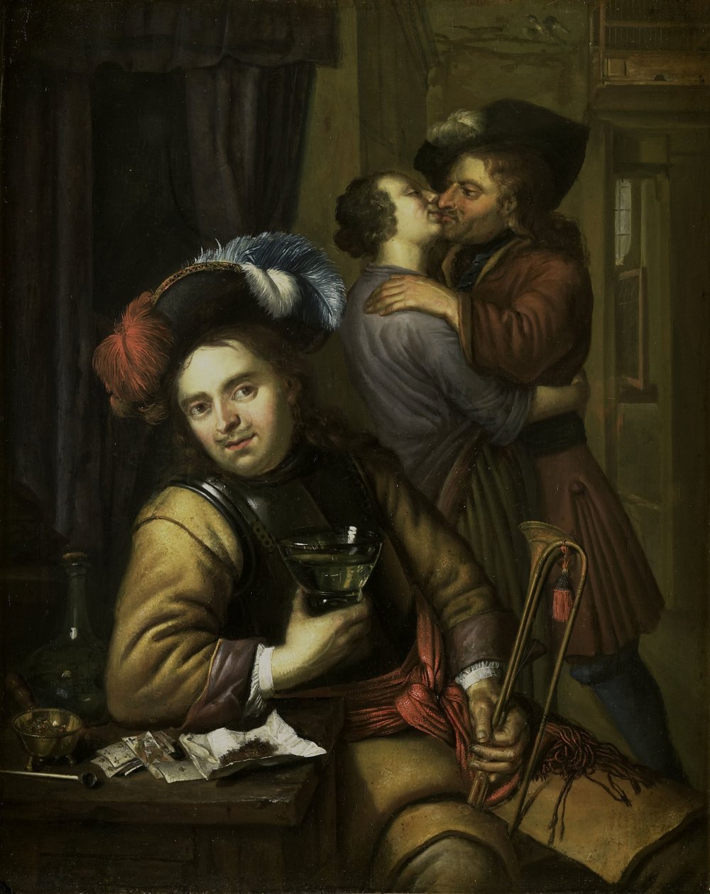 Soldatscene av Carel de Moor (II) (attributed to)