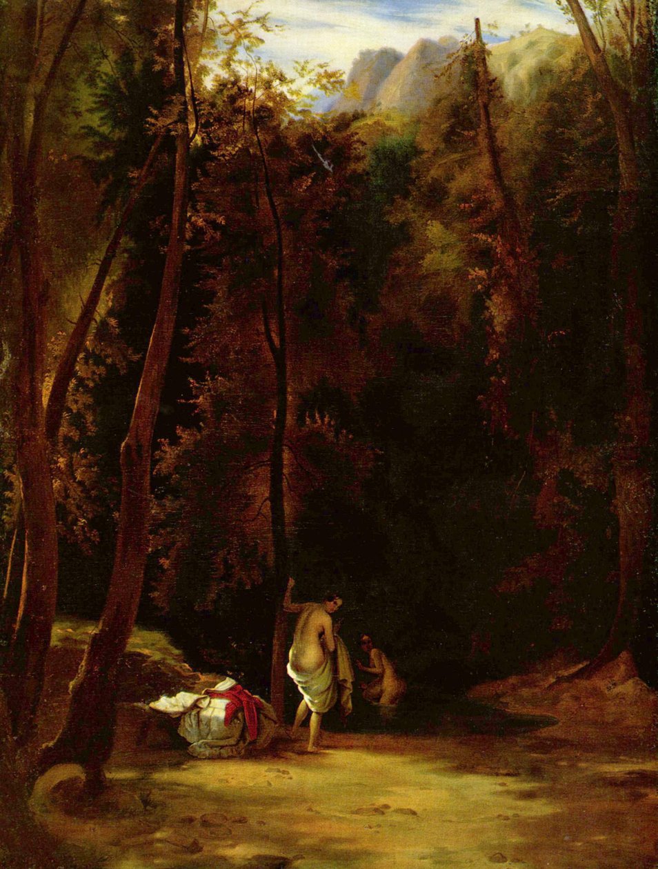 Badejenter i parken Terni av Carl Blechen