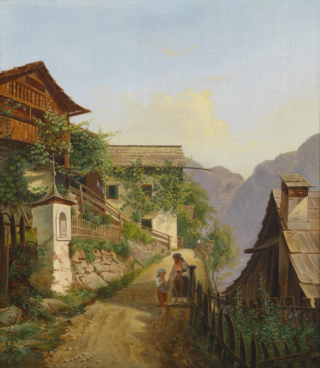 Motiv fra Hallstatt av Carl Franz Michael Geyling