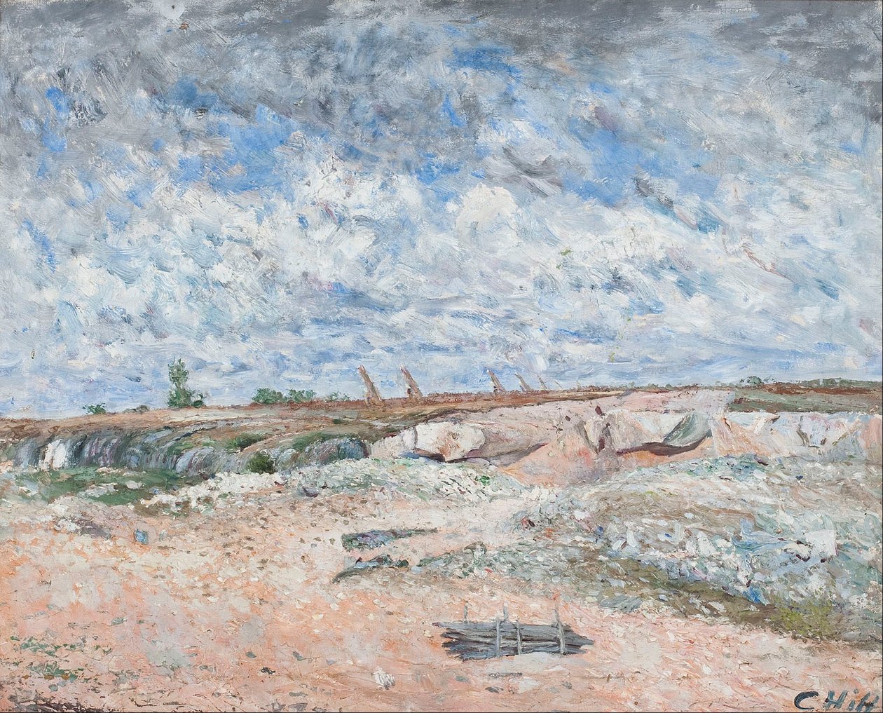 Landskap med drivende skyer av Carl Fredrik Hill