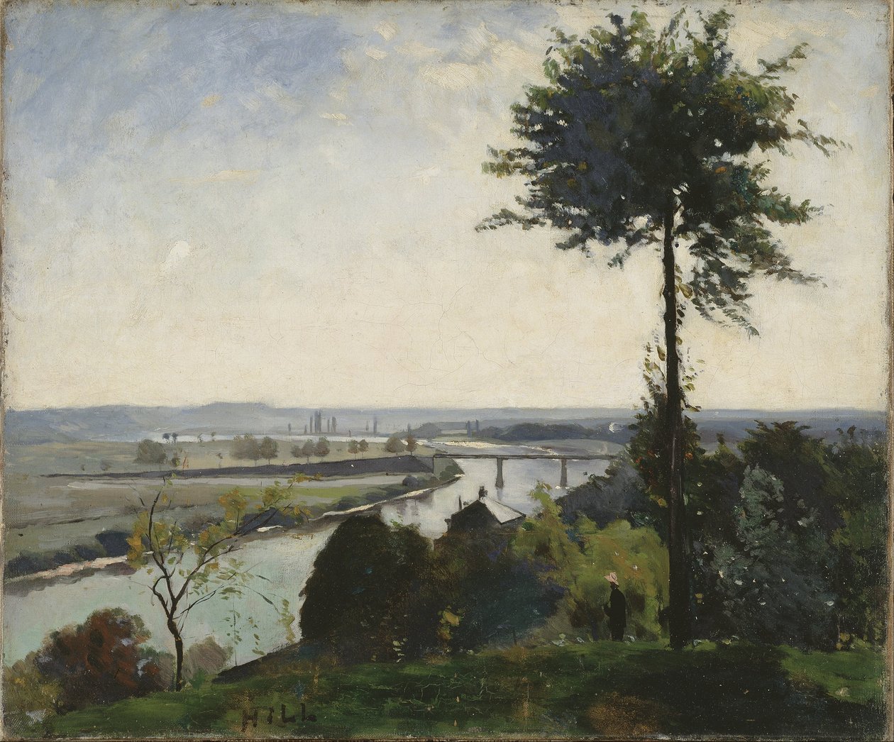 Treet og elven III (Seinen ved Bois-le-Roi) av Carl Fredrik Hill