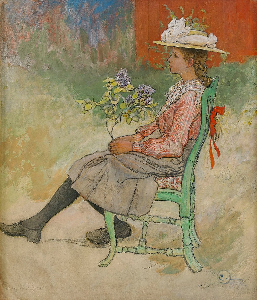 Dagmar Grill i hagen av Carl Larsson