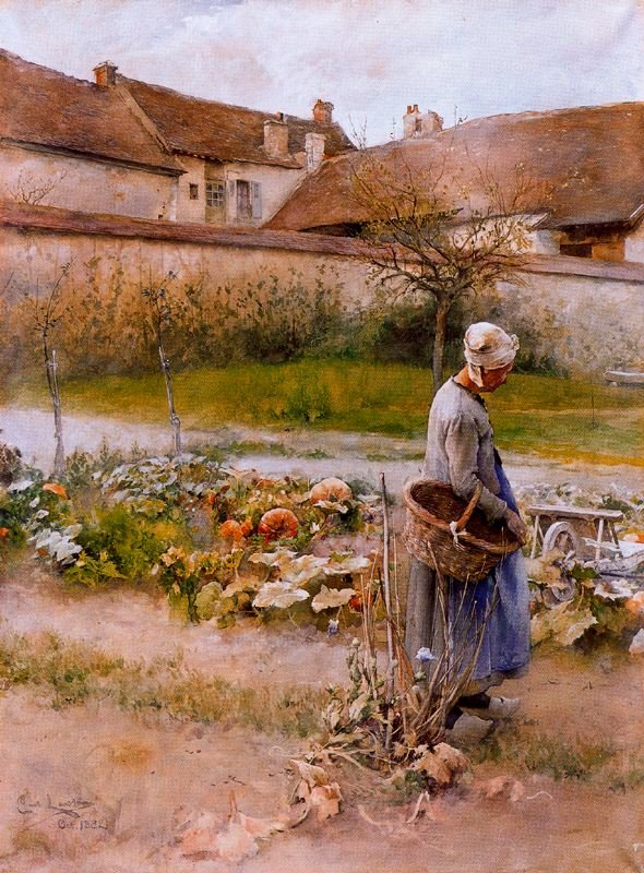 Kvinne i hagen av Carl Larsson