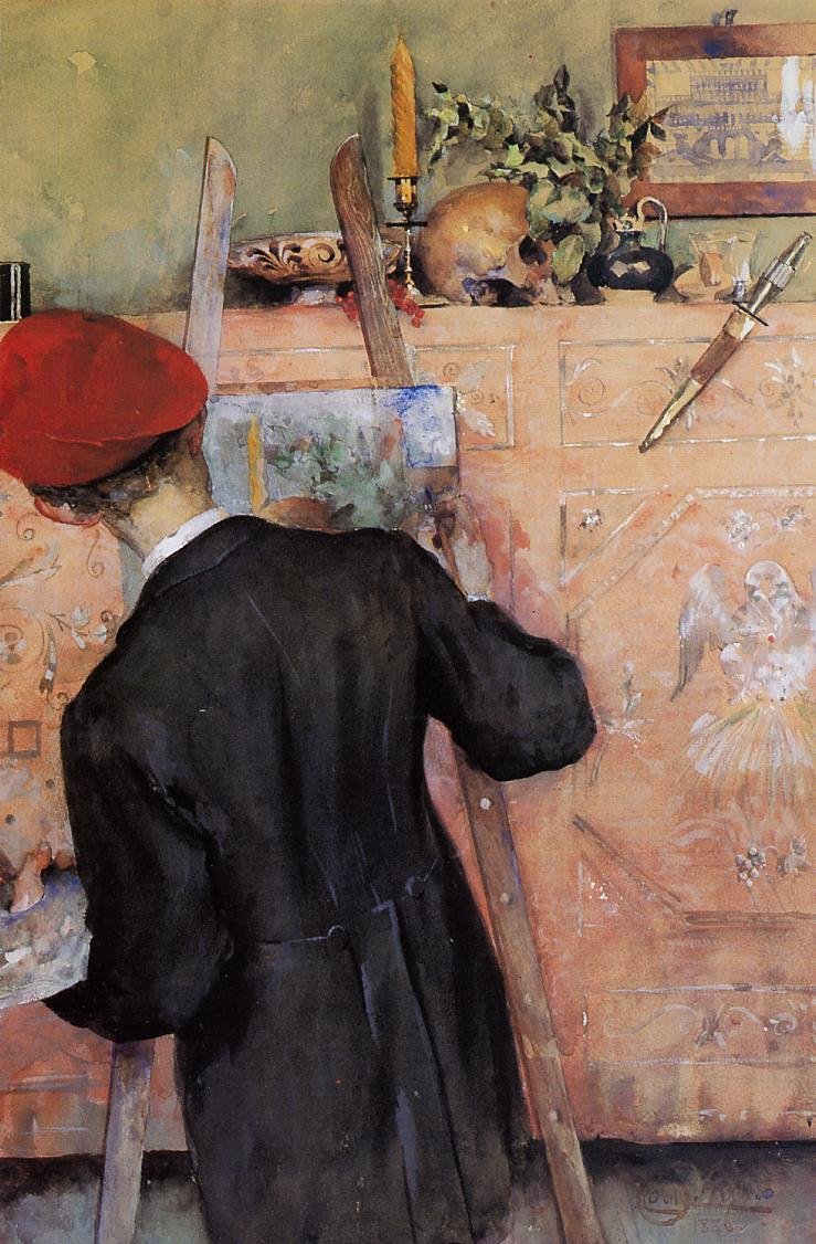 Stilleben -maleren av Carl Larsson