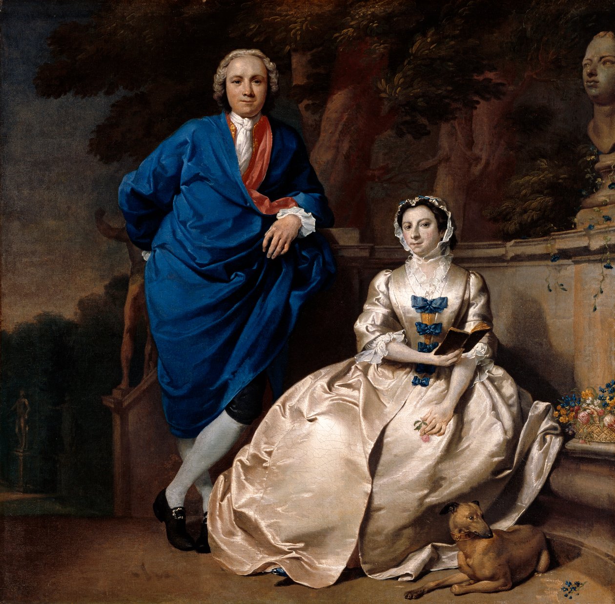 Portrett av George Michael Moser og hans kone, Mary Guynier, ca. 1742 av Carl Marcus Tuscher