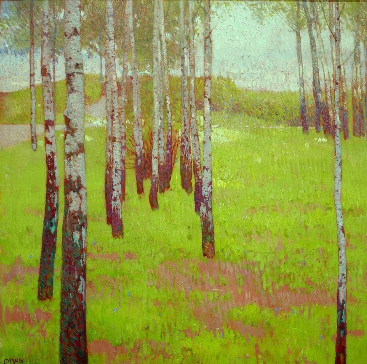 Birkenwald av Carl Moll