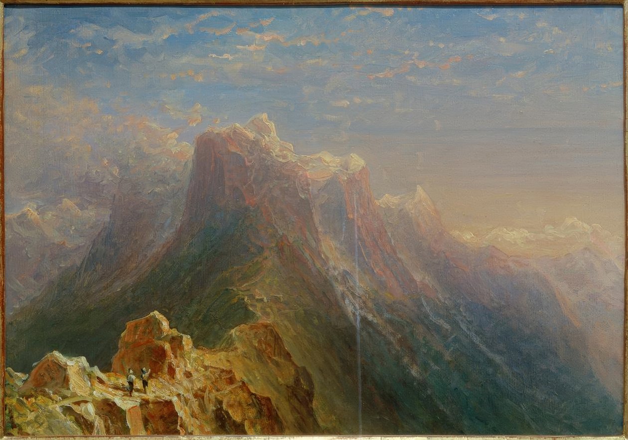 C. Morgenstern, høyfjellslandskap (Gemmipass (?)) av Carl Morgenstern