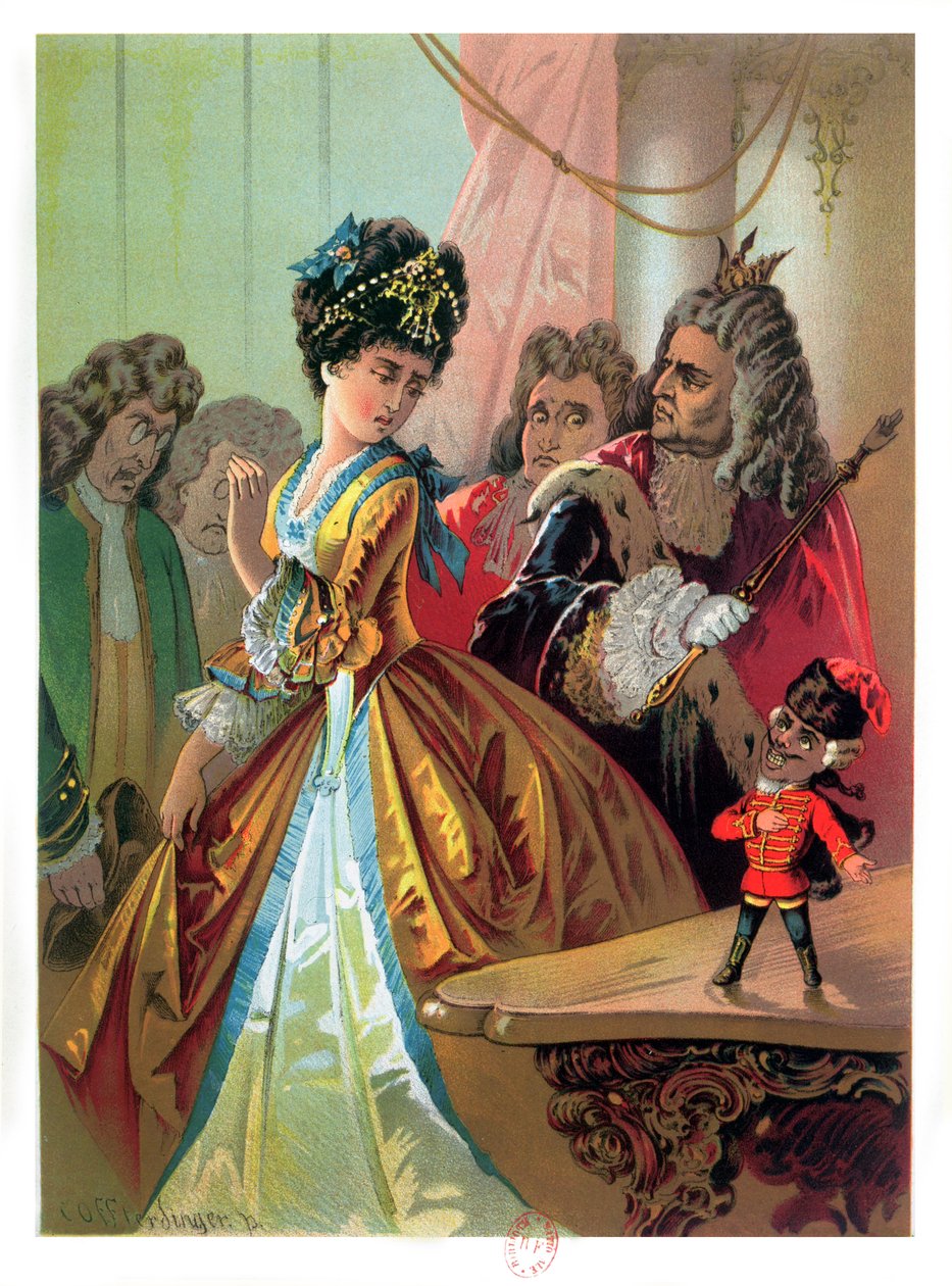 Den gamle kongen og nøtteknekkerprinsen, illustrasjon fra 'Nøtteknekkeren' av ETA Hoffman (1776-1822) 1883 av Carl Offterdinger