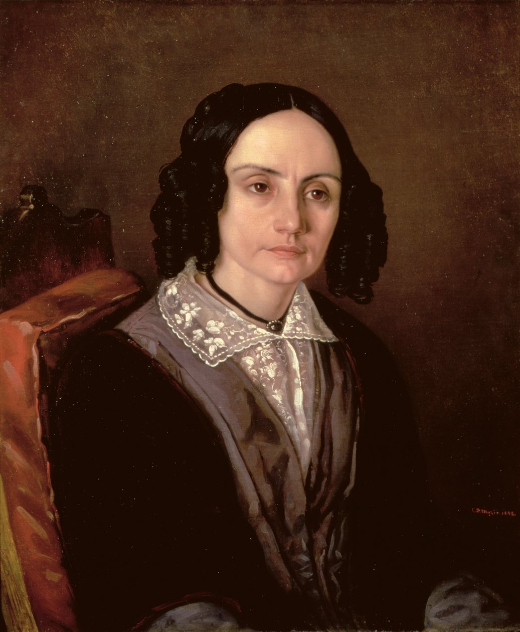 Portrett av grevinne Maria Volkonskaja (1805-63) 1848 av Carl Peter Mazer