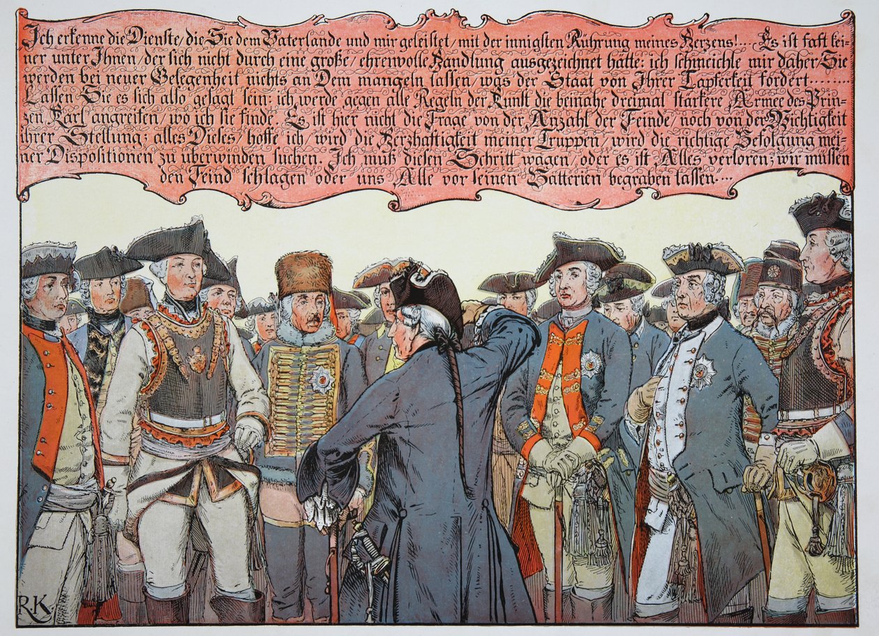 Før slaget ved Leuthen, 3. desember 1757 av Carl Röchling