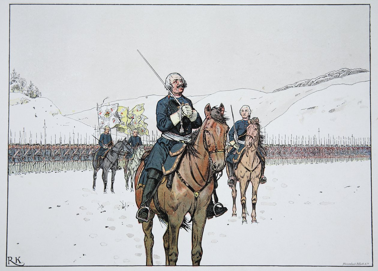Bønn fra den gamle Dessauer fra slaget ved Kesselsdorf, 15. desember 1745 av Carl Röchling