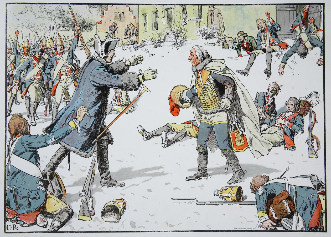 Morgenen etter slaget ved Torgau, 4. november 1760 av Carl Röchling