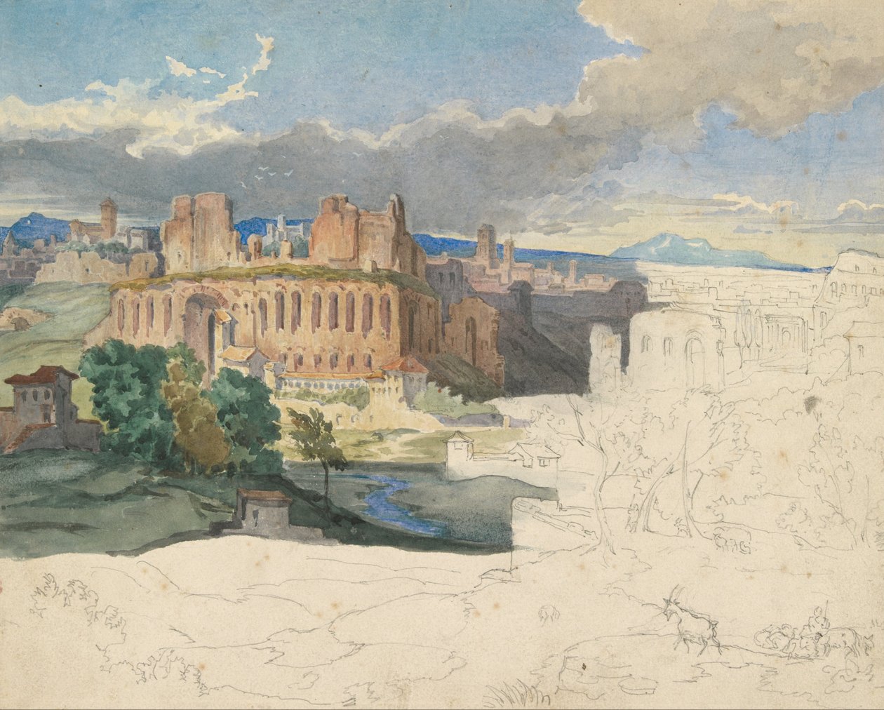 Ruinene av de keiserlige palassene i Roma av Carl Rottmann