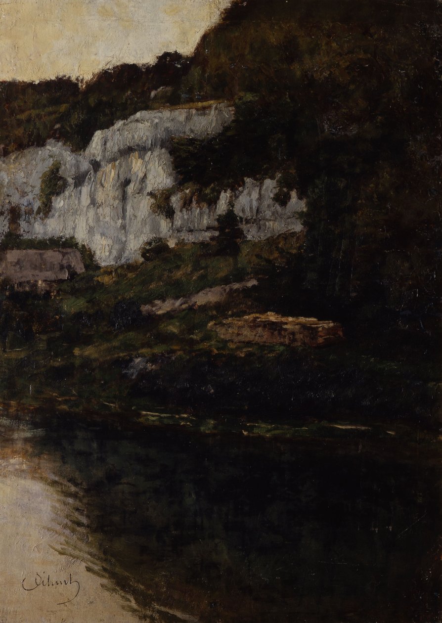 Felsabhang bei Saut de Doubs II av Carl Schuch