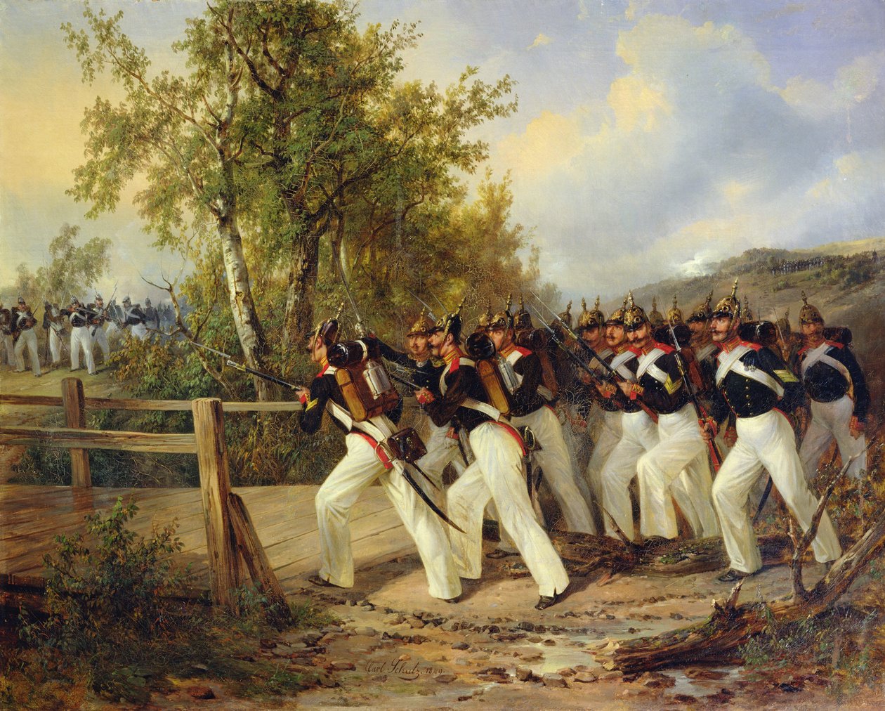 En scene fra soldatens liv, 1849 av Carl Friedrich Schulz