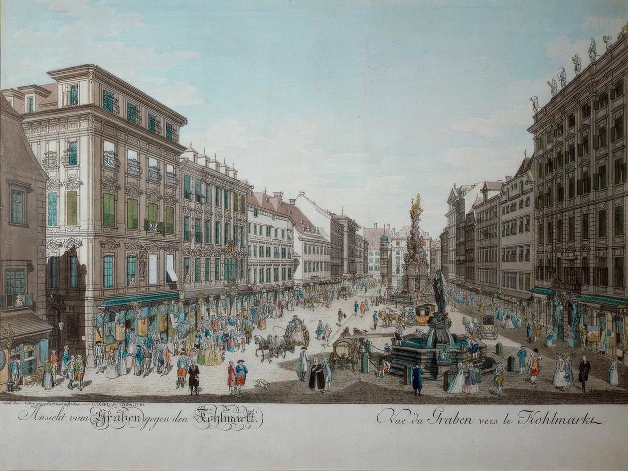 Utsikt fra Graben mot Kohlmarkt av Carl Schütz