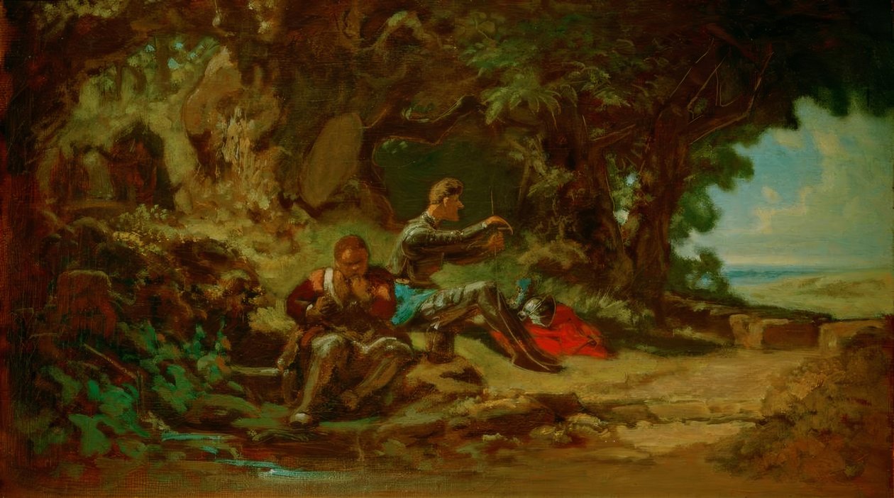Don Quijote og Sancho Panza, hviler av Carl Spitzweg