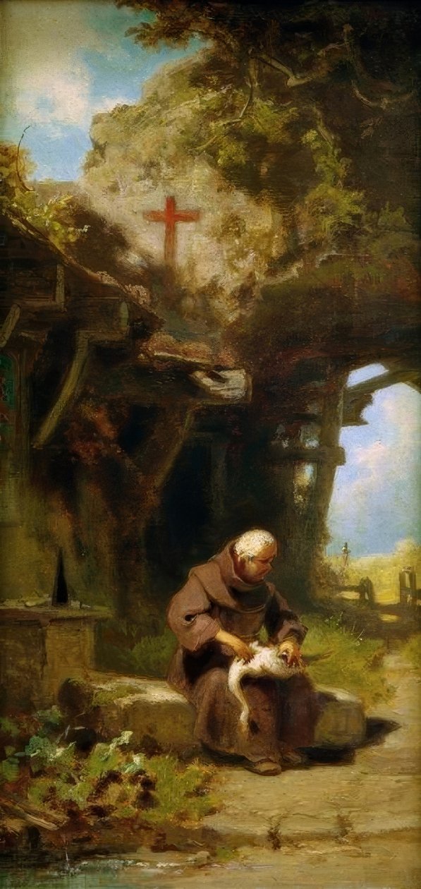 Eremitt plukker en gås av Carl Spitzweg