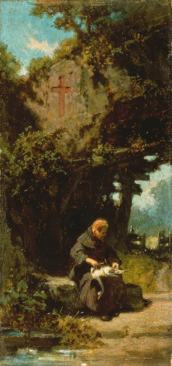Eremitt som plukker gjess av Carl Spitzweg