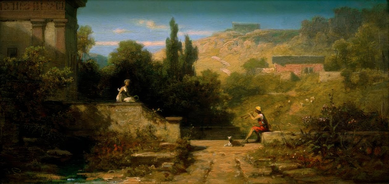 Schalmei blåser gjeter av Carl Spitzweg