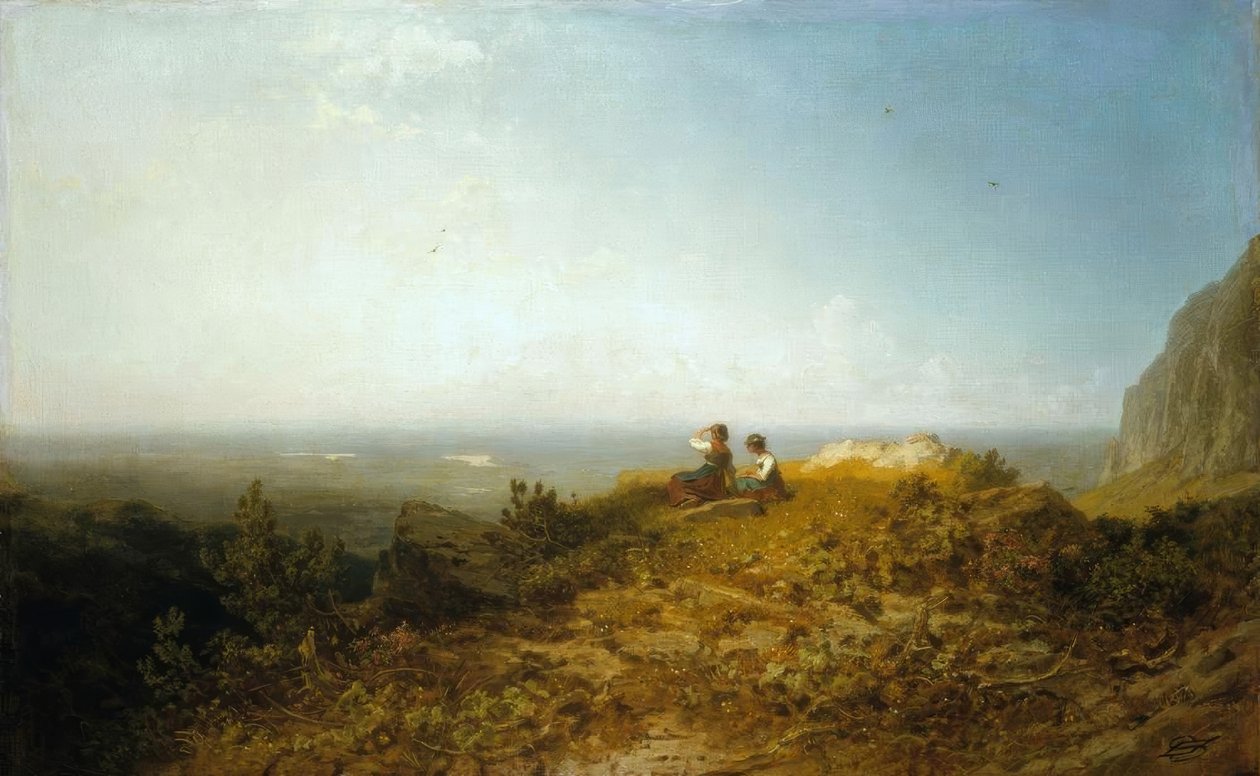To jenter på fjellbeite av Carl Spitzweg