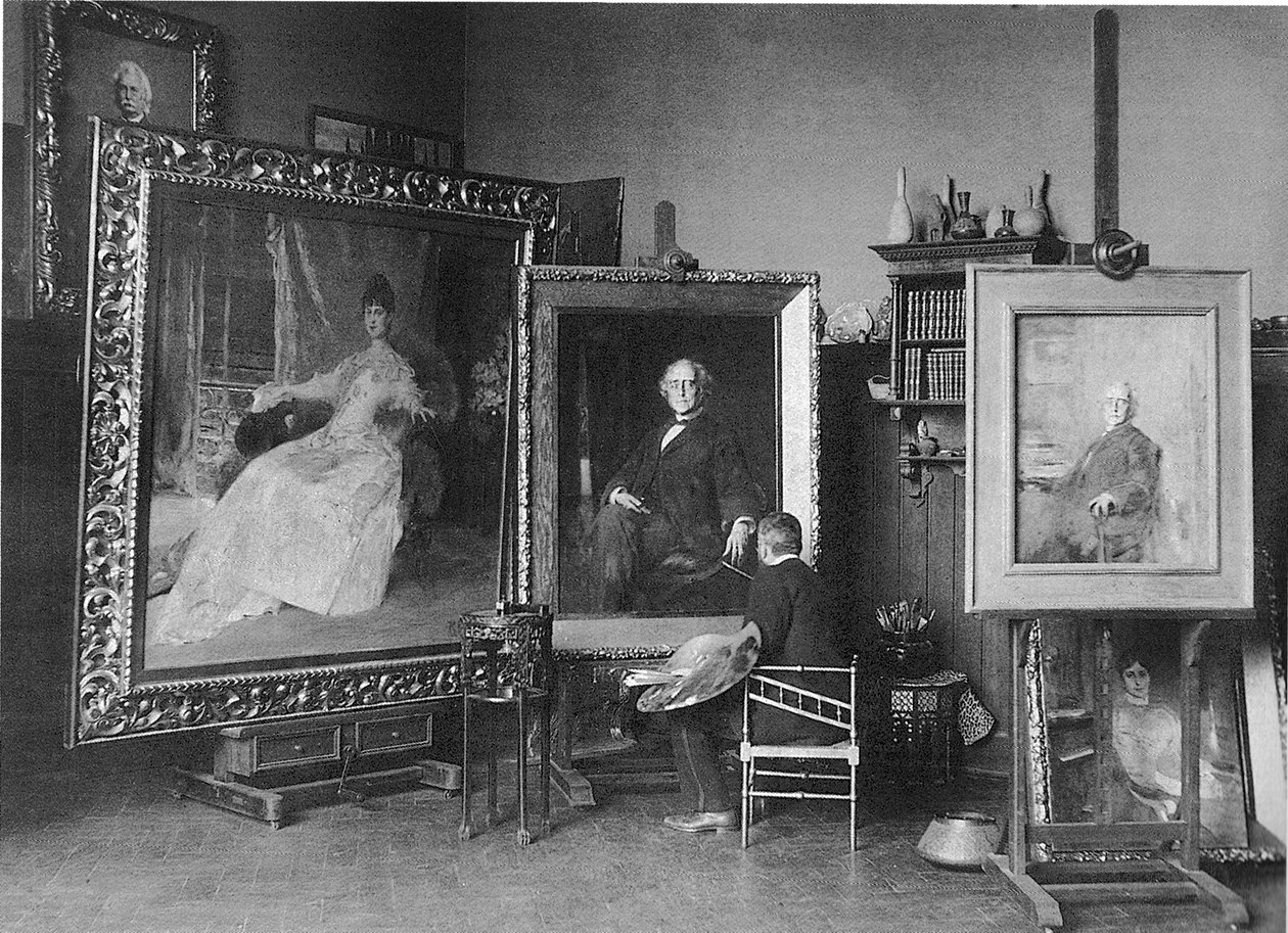 Reinhold Lepsius i studioet hans i München av Carl Teufel