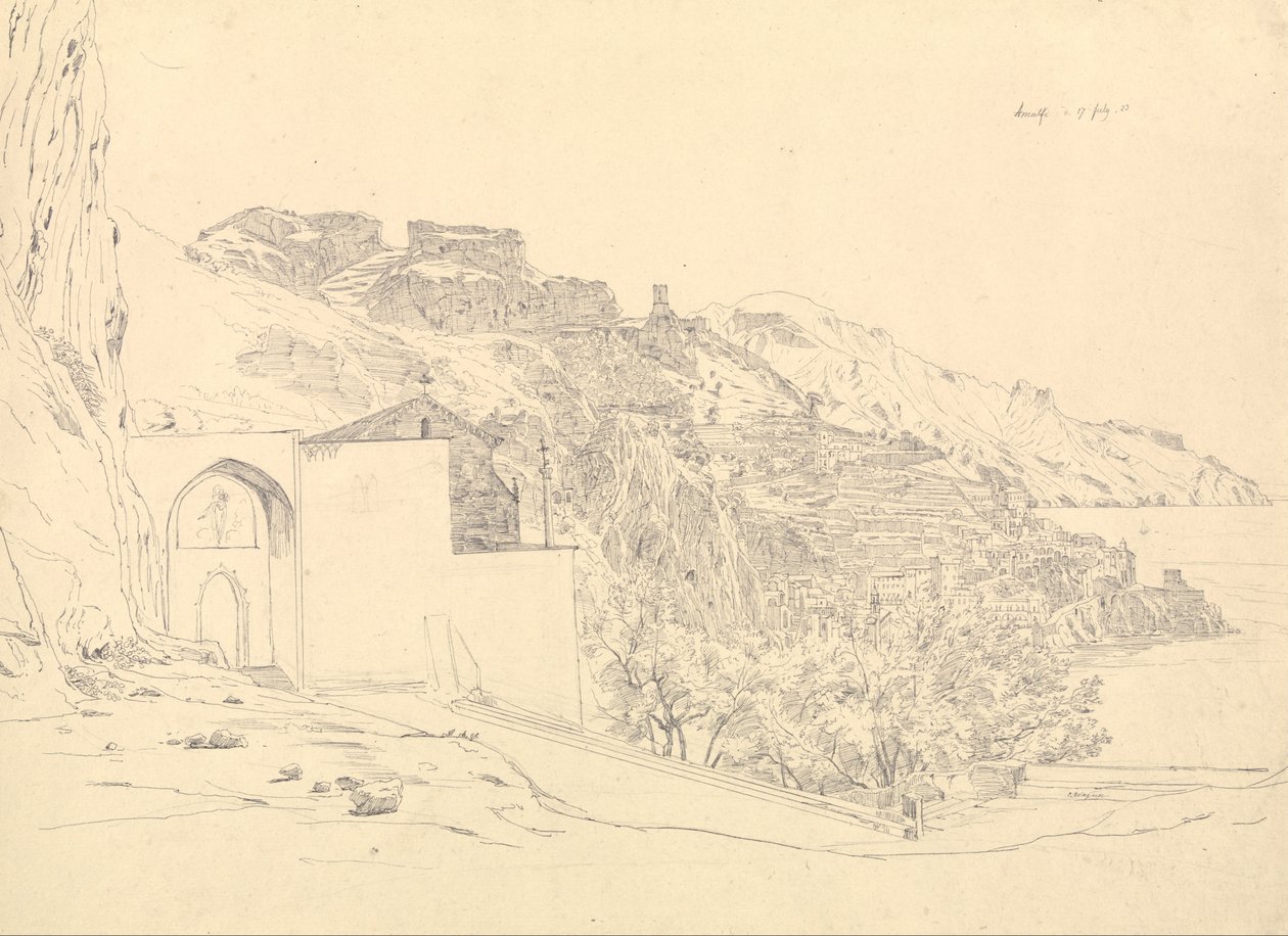 Utsikt over Amalfi av Carl Ernst Ludwig Wagner