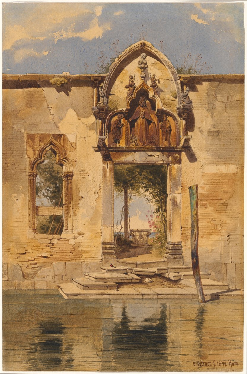Portalen til Madonna della Misericordia fra kanalen av Carl Friedrich Heinrich Werner