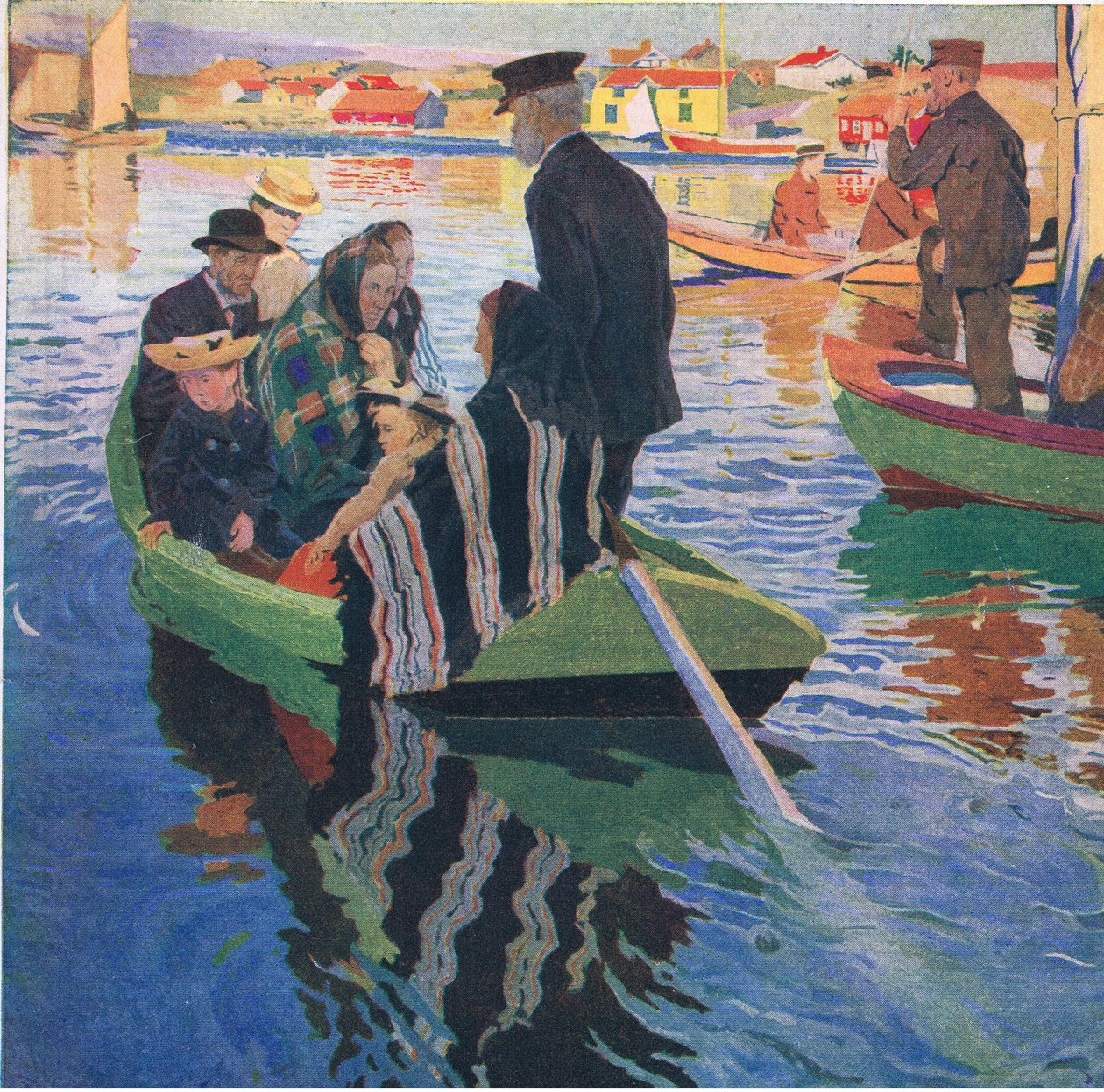 Kirkegjengere i båt av Carl Wilhelm Wilhelmson