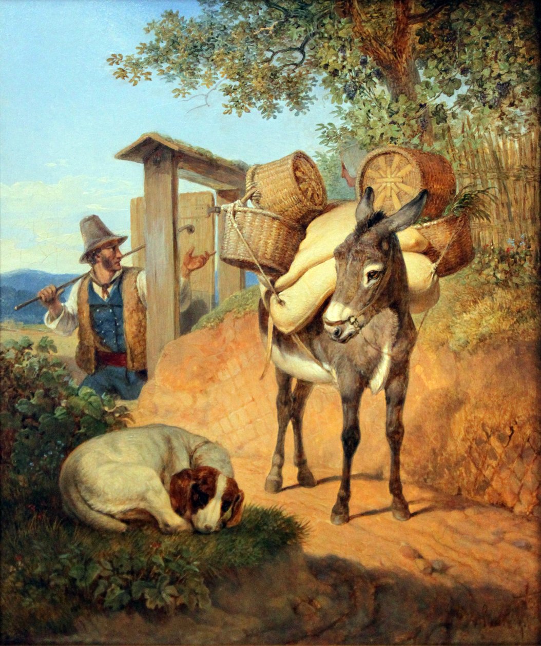 Esel, hund og sjåfør av Carl Wilhelm von Heideck