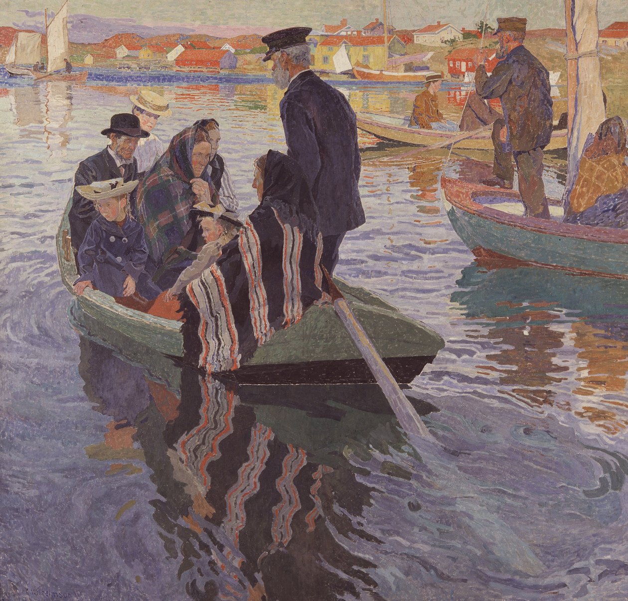 Kirkegjengere i en båt av Carl Wilhelm Wilhelmson