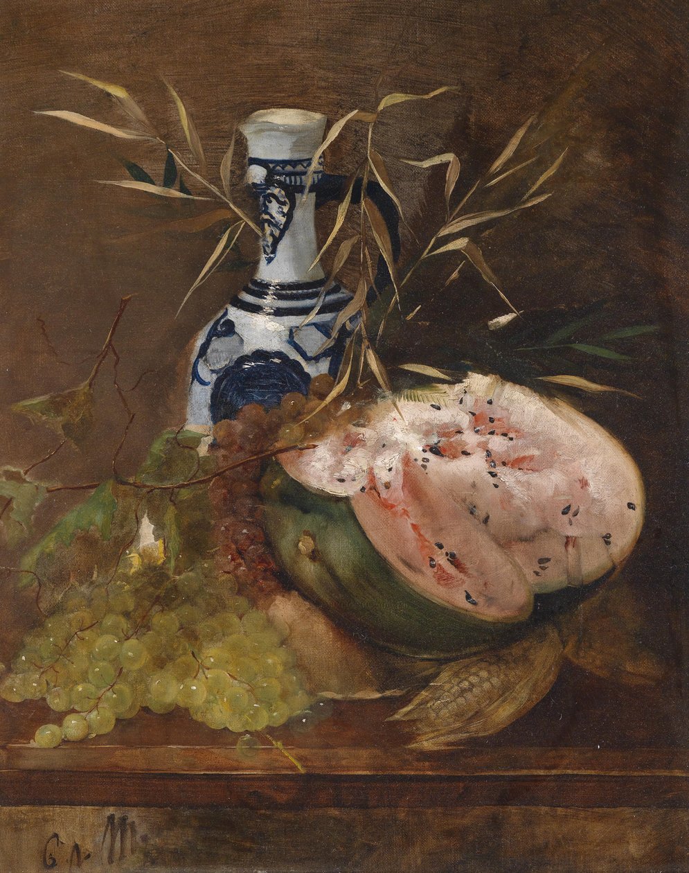 Stilleben med frukt med melon av Carl von Merode