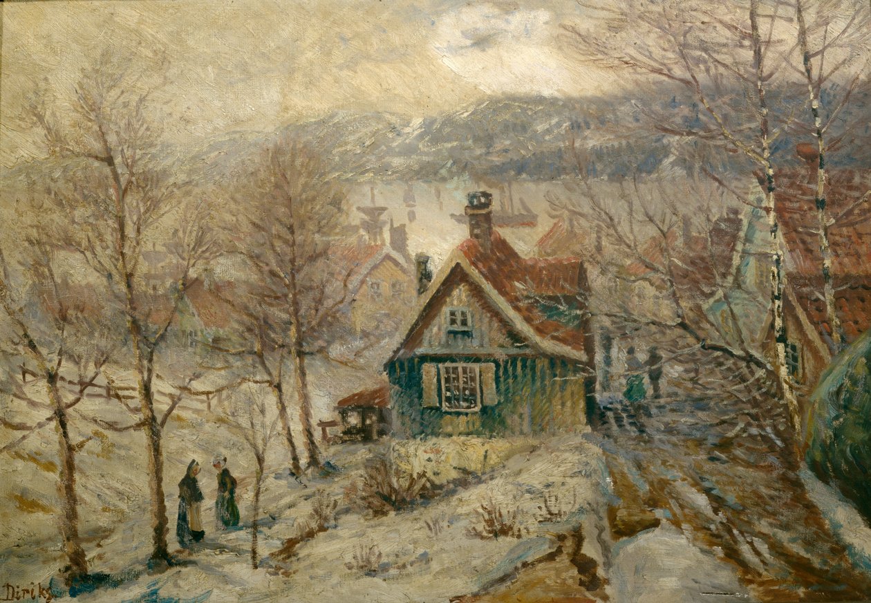Kystlandskap med hus av Carl Edvard Diriks