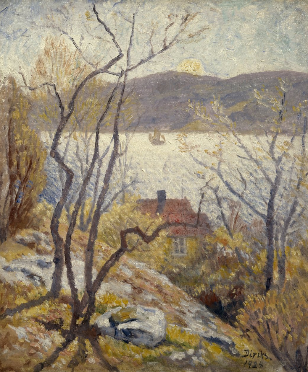 Kystlandskap med hus av Carl Edvard Diriks
