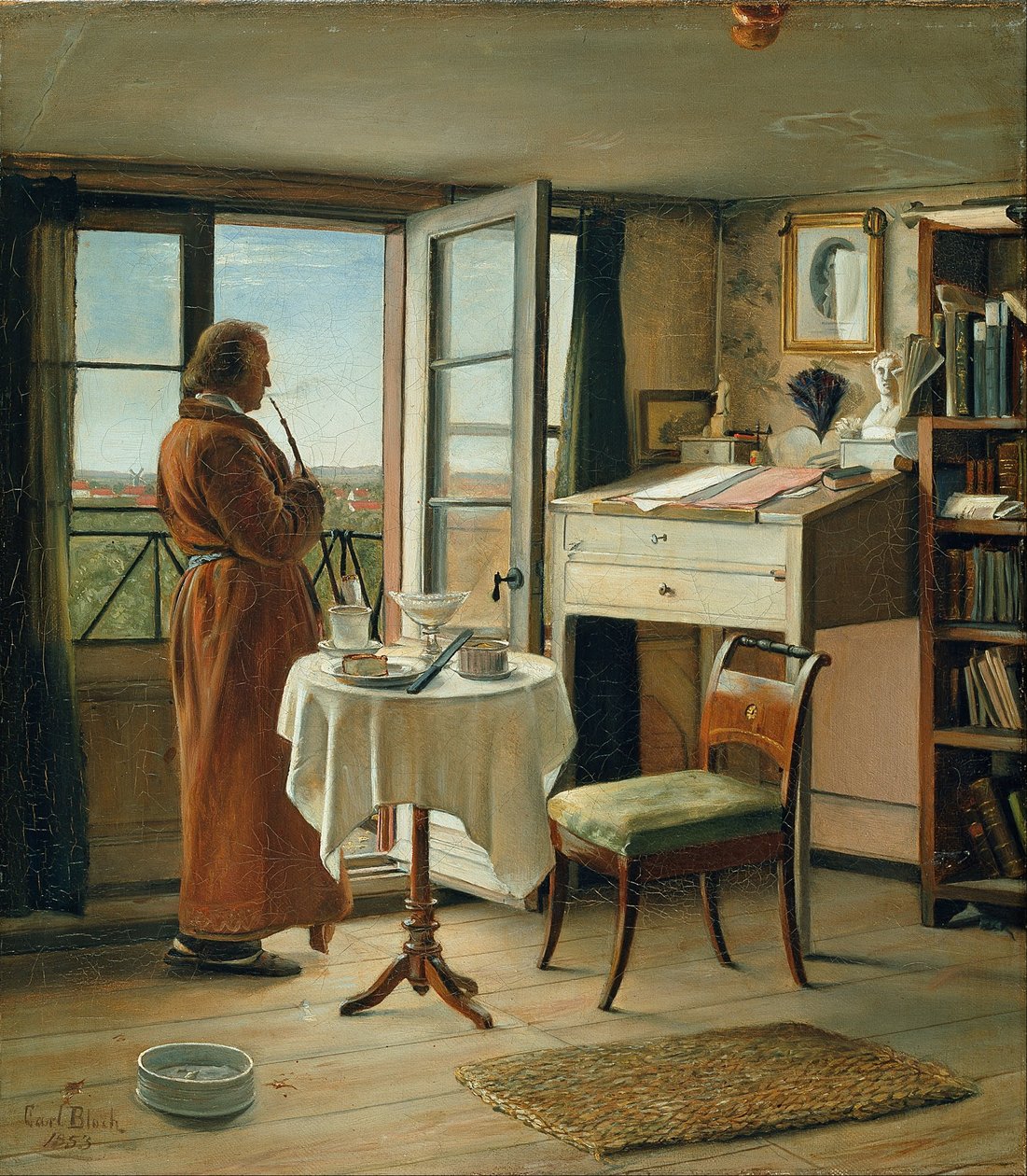 Skuespilleren Kristian Mantzius i studiet av Carl Heinrich Bloch