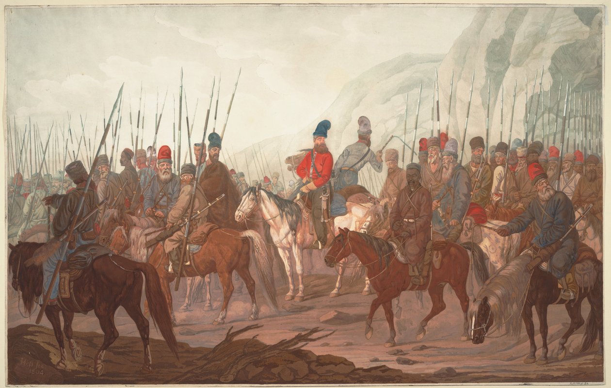 Mars av Ural-kosakker gjennom Böhmen i juli 1799, 1800 av Carl Adolph Heinrich Hess