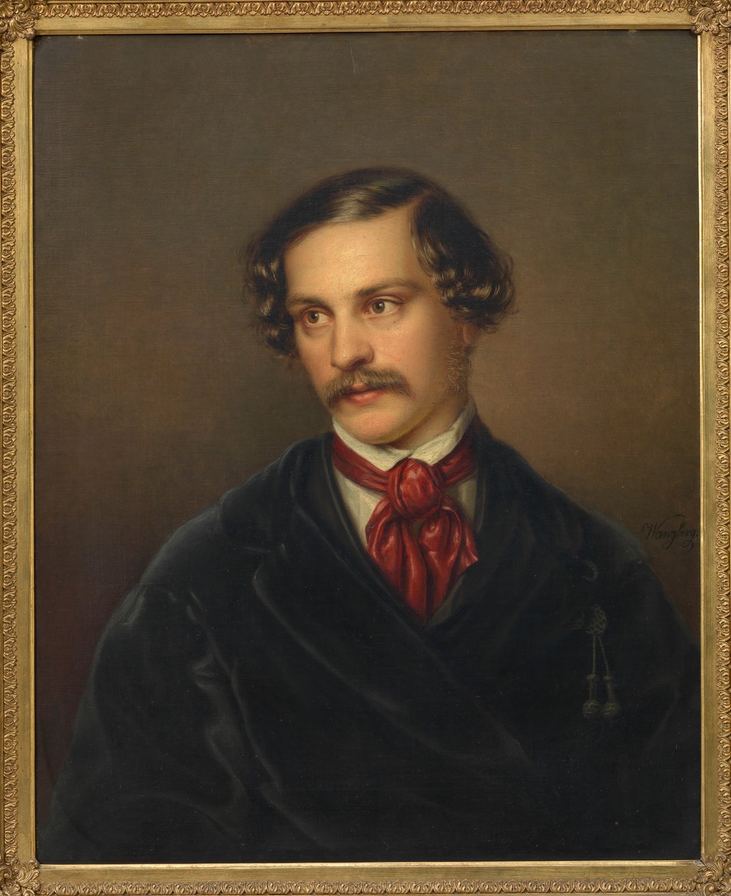 Portrett av dramatikeren og komponisten Alexander Baumann 1814-1857, ca 1845. av Carl Adolph Wangberg